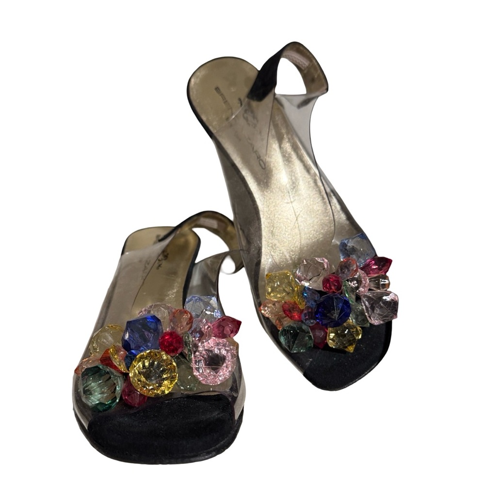 Elegant Multi-Color Embellished Crystal Clear Heels - Brendazaro made in Spain